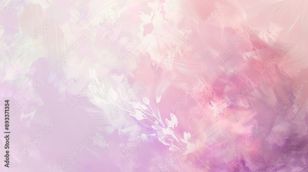 Obraz premium Abstract wallpaper with pink lavender cream and floral patterns