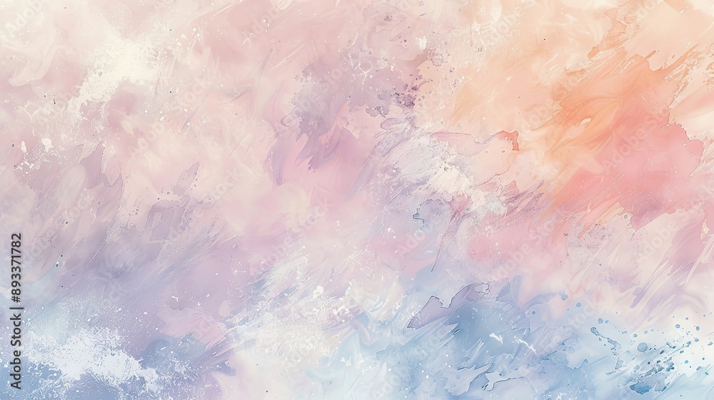Obraz premium Light peach lavender and blue strokes with misty overlays serene background