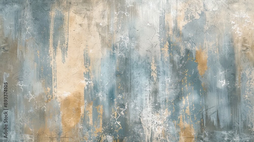 Obraz premium Sophisticated background with muted azure ochre and dreamy waterfalls