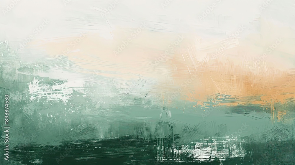Fluid brush strokes in clay and sage with coastal cliffs and soft radiant light Fluid brush strokes in clay and sage with coastal cliffs and soft radiant light