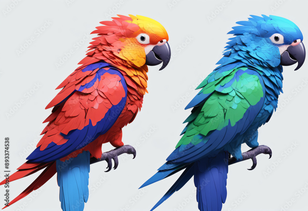 Obraz premium colorful parrots on isolated background
