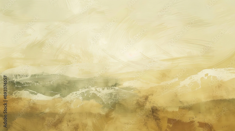 Fluid brush strokes in ochre and olive featuring sand dunes and light Fluid brush strokes in ochre and olive featuring sand dunes and light