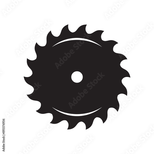 Saw blade icon shape silhouette. Vector illustration