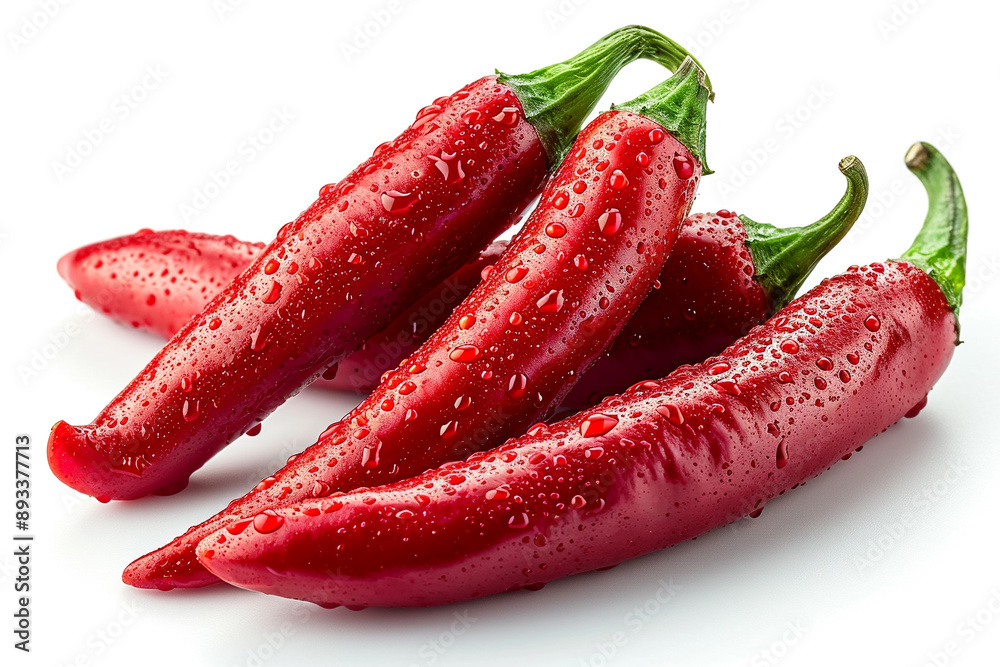 Red Chilis Isolated on White background Red Chilis Isolated on White background