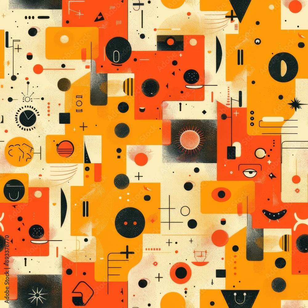 Sparse arrangement of symbols creating a fun mosaic, pastel orange backdrop, digital art, crisp and dynamic Sparse arrangement of symbols creating a fun mosaic, pastel orange backdrop, digital art, crisp and dynamic