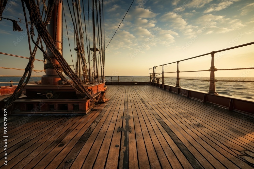 Fototapeta premium Deck architecture boardwalk sailboat.