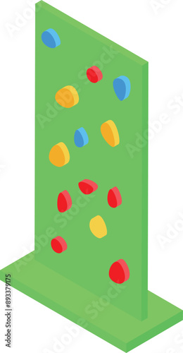 Colorful climbing wall grips providing a fun and challenging workout experience