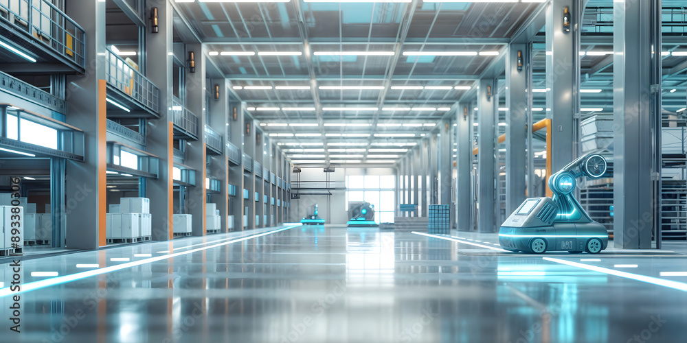 Advanced warehouse with robotic automation and digital systems Advanced warehouse with robotic automation and digital systems