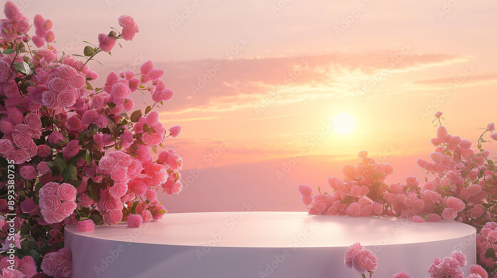 Elegant San Valentin Background with Pink Floral Arrangement Elegant San Valentin Background with Pink Floral Arrangement