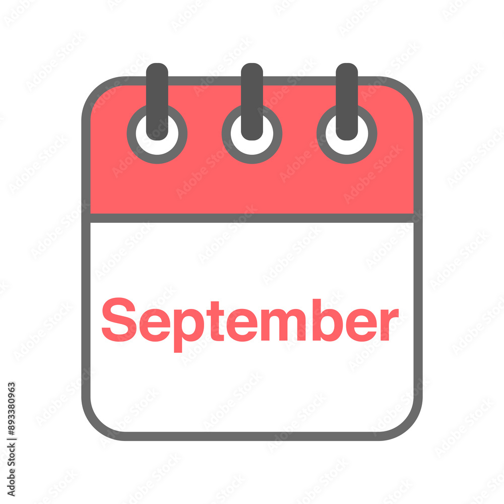 September icon vector. Daily, monthly, yearly calendar icon September icon vector. Daily, monthly, yearly calendar icon