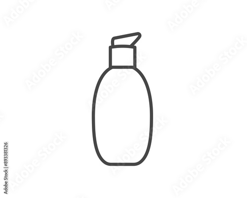 Vector icons of beauty, cosmetics and care. Bottle, jar, shower gel, face cream, body lotion, spray, ointment, paste.