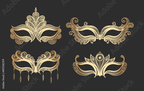 Vintage Golden mask set