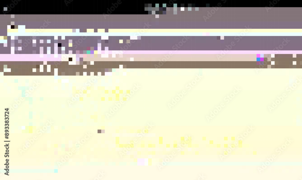 Fototapeta premium Trendy glitch pattern on dark background. Abstract geometric elements