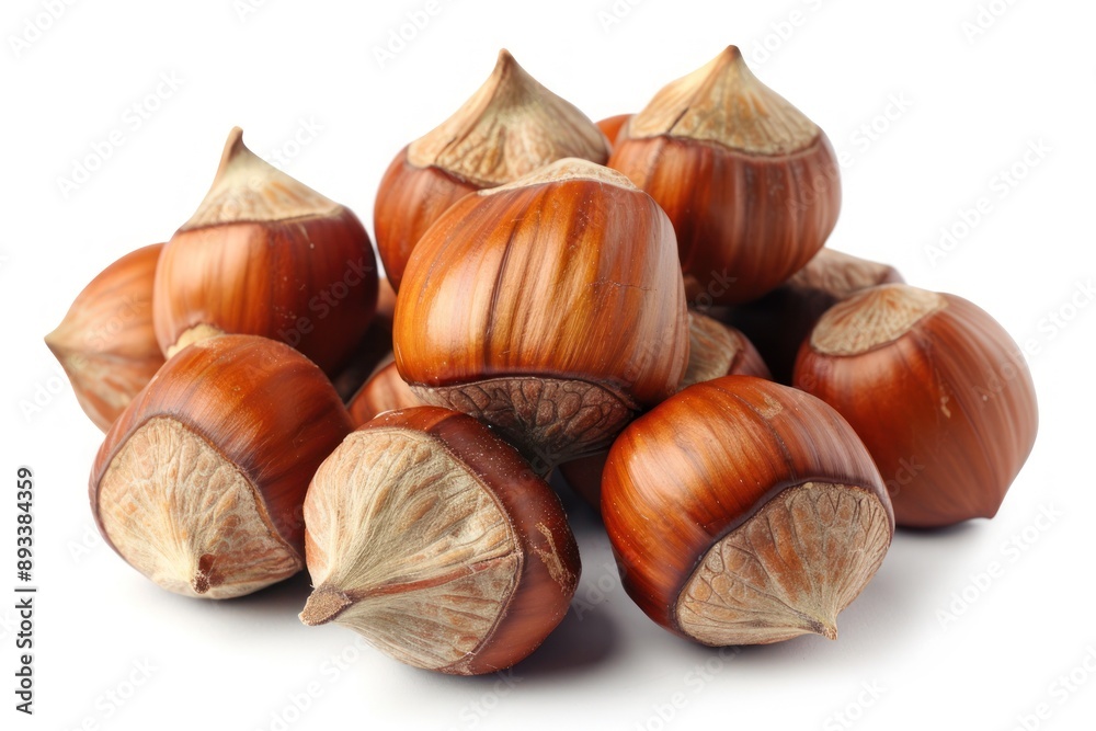 Extra big hazelnuts isolated on a white background Extra big hazelnuts isolated on a white background