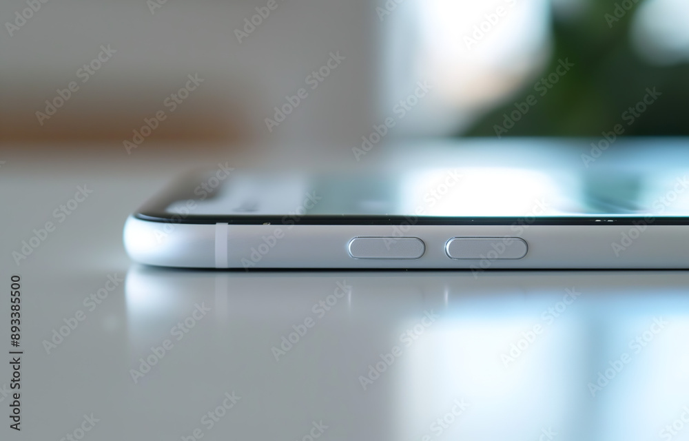 Close-Up Side View of a Modern Smartphone with Focus on Side Buttons