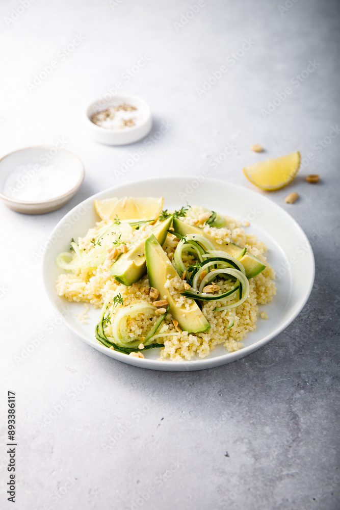 Lemon couscous with avocado and cucumber Lemon couscous with avocado and cucumber