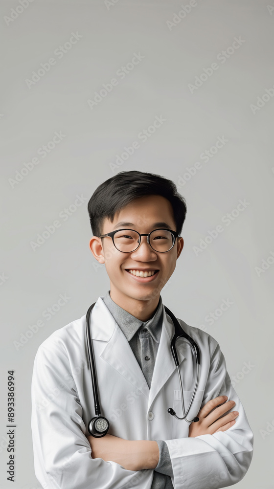 Young Chinese male doctor looking at camera
