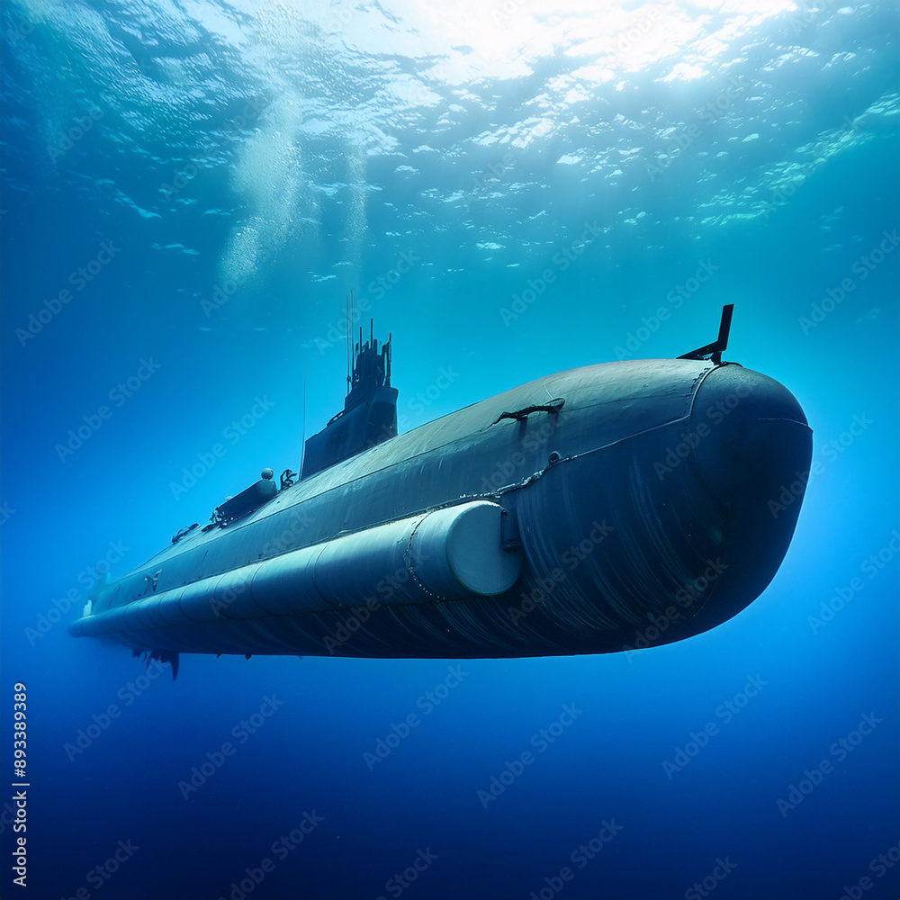 Fototapeta premium a large underwater military submarine