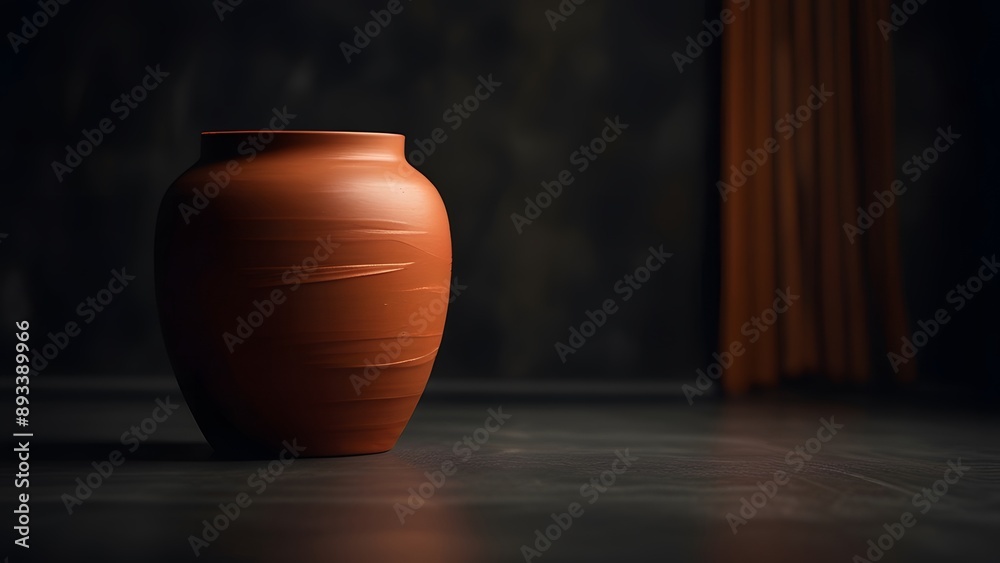 rustic handmade crafted terracotta pots on a dark background. perfect for home decor, gardening enthusiasts, gift ideas rustic handmade crafted terracotta pots on a dark background. perfect for home decor, gardening enthusiasts, gift ideas