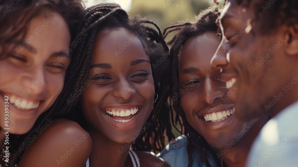 A group of four friends laughing together, enjoying each other's company. A group of four friends laughing together, enjoying each other's company.