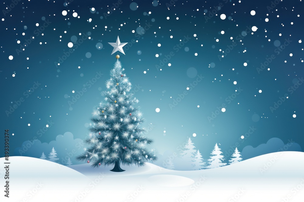 Greeting card with snow and stylized Christmas TreeA --ar 3:2 Greeting card with snow and stylized Christmas TreeA --ar 3:2