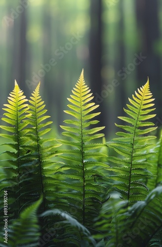 Lush Green Fern and Leaf Pattern