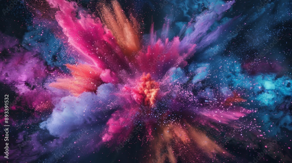 Fototapeta premium Vibrant Explosion HighDefinition Color Burst Stock Image for Dynamic Visuals