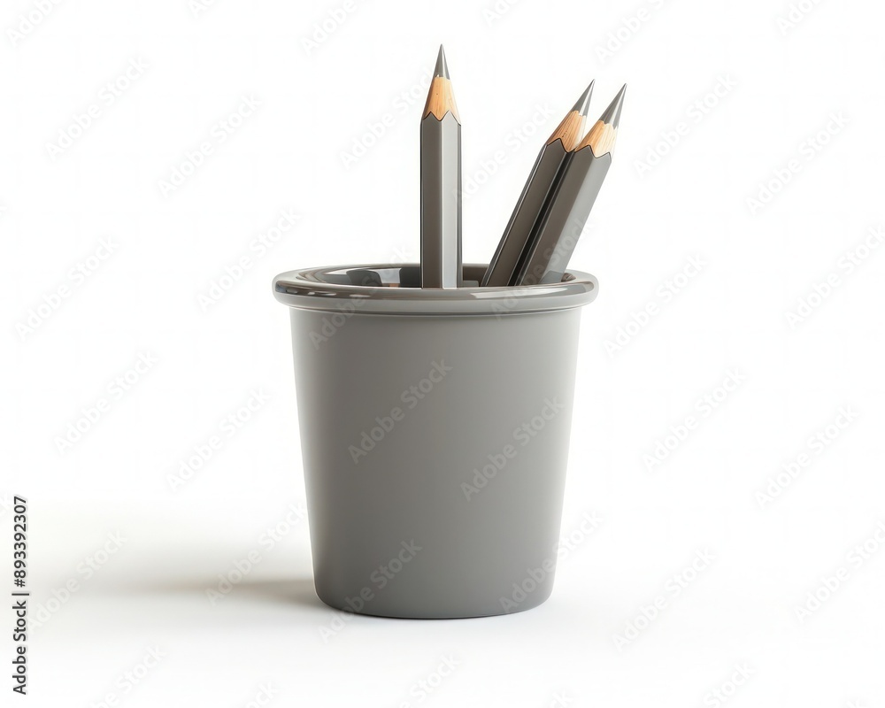 Photorealistic photo of grey pencil pot, perfect for high-resolution stock websites. Photorealistic photo of grey pencil pot, perfect for high-resolution stock websites.