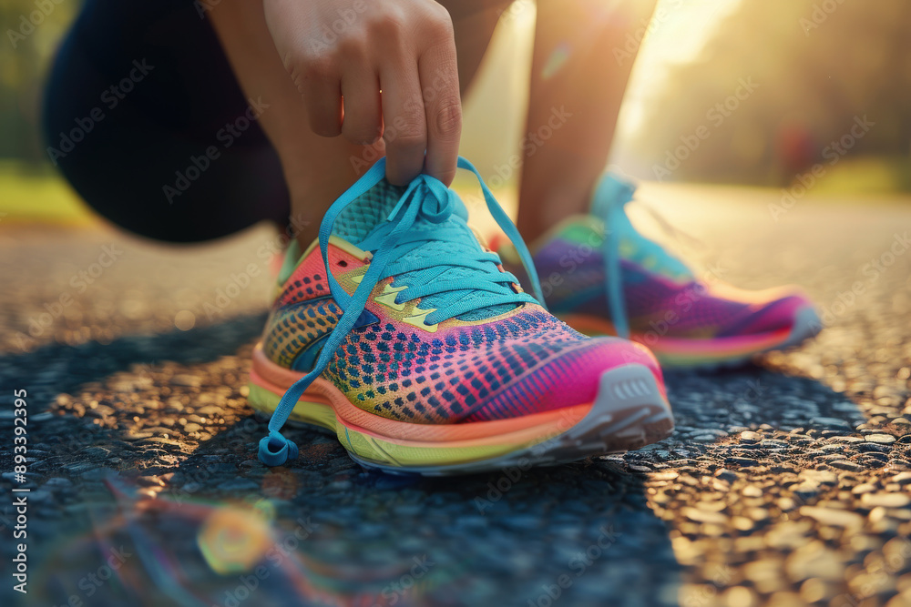 Fototapeta premium Running Shoes at Sunrise