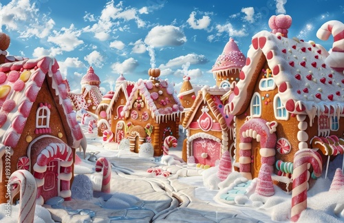 Candy Cane Village in a Winter Wonderland