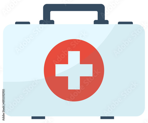 First aid kit vector cartoon illustration isolated on white background.