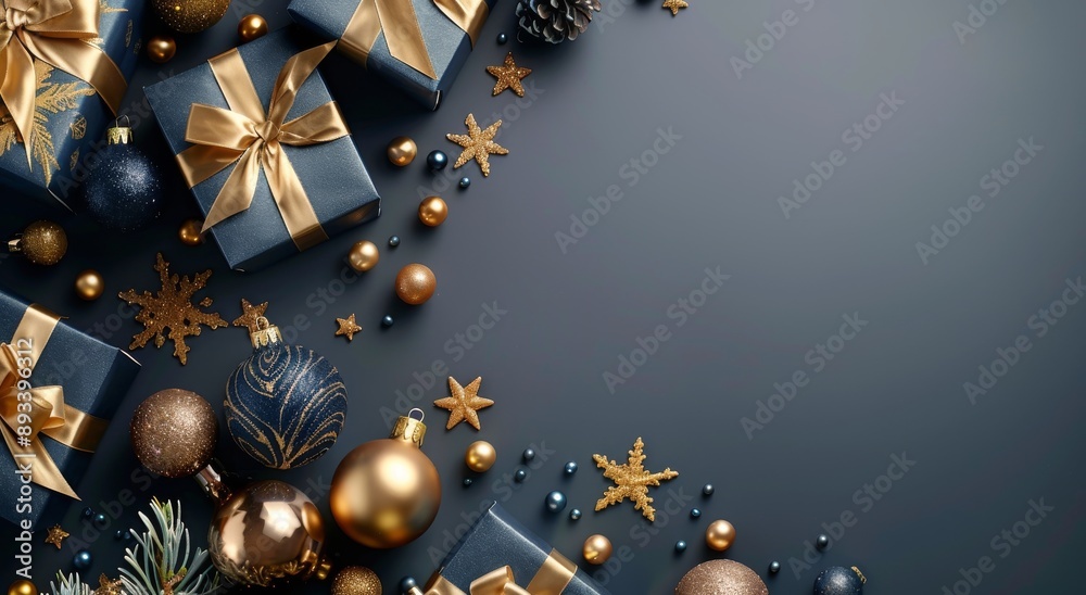Navy Blue Christmas Gifts With Gold Accents Navy Blue Christmas Gifts With Gold Accents