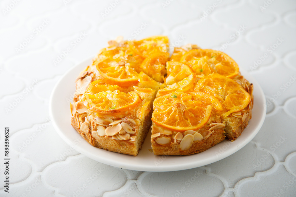 Homemade vanilla cake with candied orange Homemade vanilla cake with candied orange
