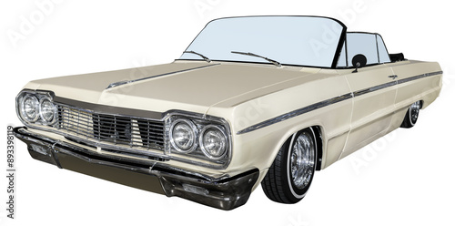 Green vintage convertible car