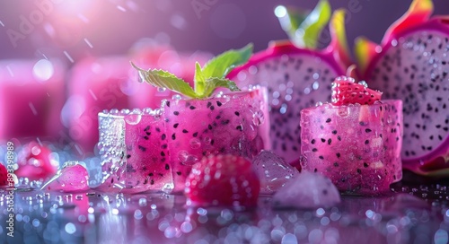 Dragon Fruit Ice Cubes