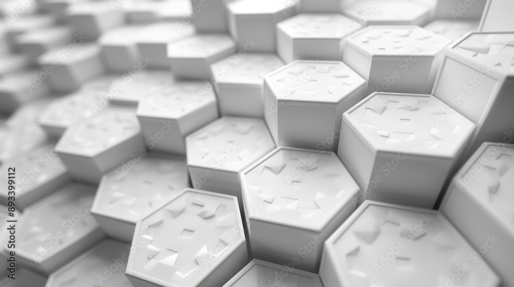 Obraz premium Abstract White Hexagon Pattern