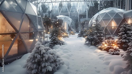 Snowy Geodesic Domes