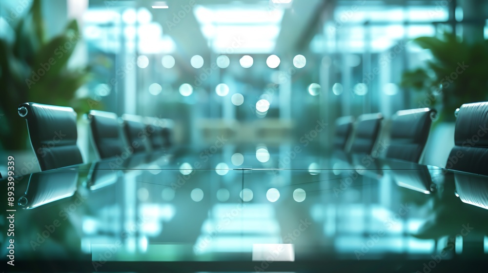 Empty conference room with a glass table and chairs, modern office interior with blurred background. Empty conference room with a glass table and chairs, modern office interior with blurred background.