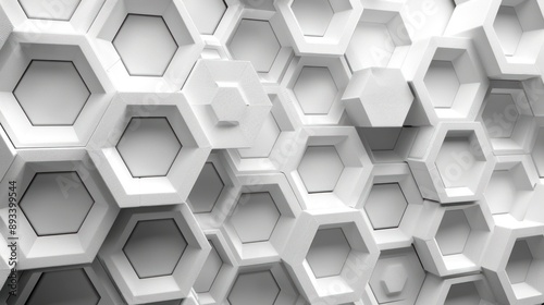 Abstract White Hexagon Pattern