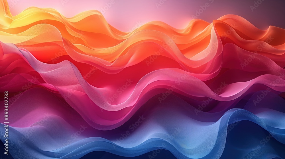 Fototapeta premium A detailed 3D render of an abstract shadow background with gradient colors, geometric patterns, and fluid shapes. The abstract lines and waves create a mysterious and intriguing effect