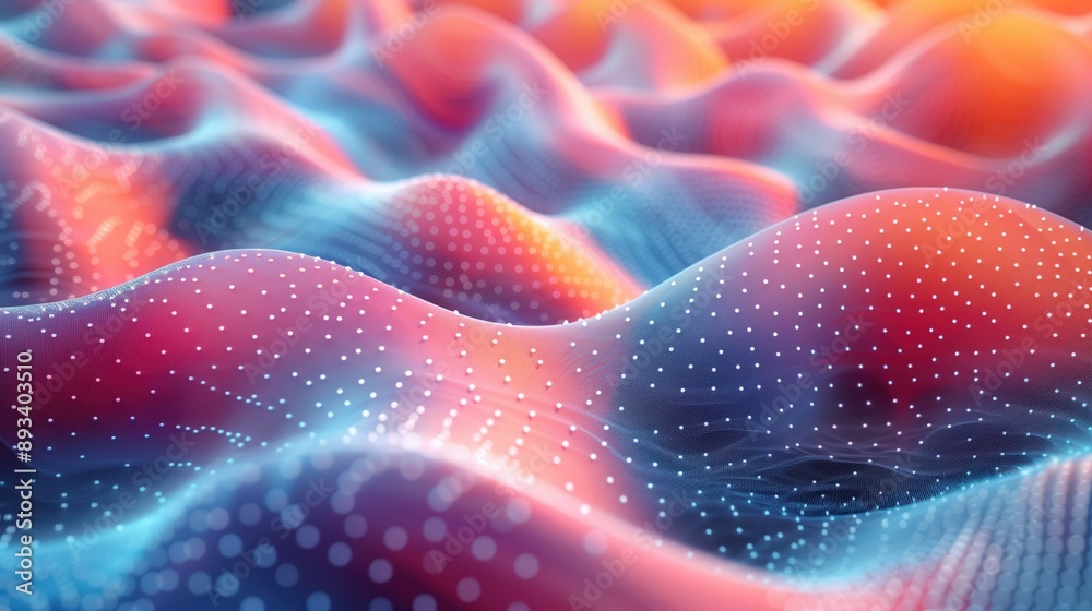 A detailed 3D render showcasing abstract circles and dots, intertwined with geometric patterns and fluid shapes. The background uses gradient colors and textured elements to create a visually A detailed 3D render showcasing abstract circles and dots, intertwined with geometric patterns and fluid shapes. The background uses gradient colors and textured elements to create a visually