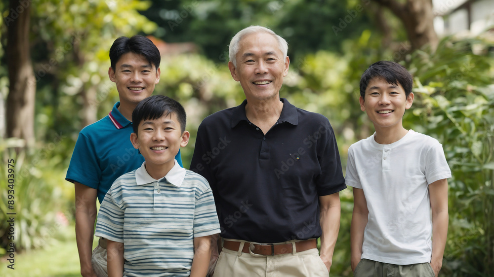 A moment with grandfather, son and grandson A moment with grandfather, son and grandson