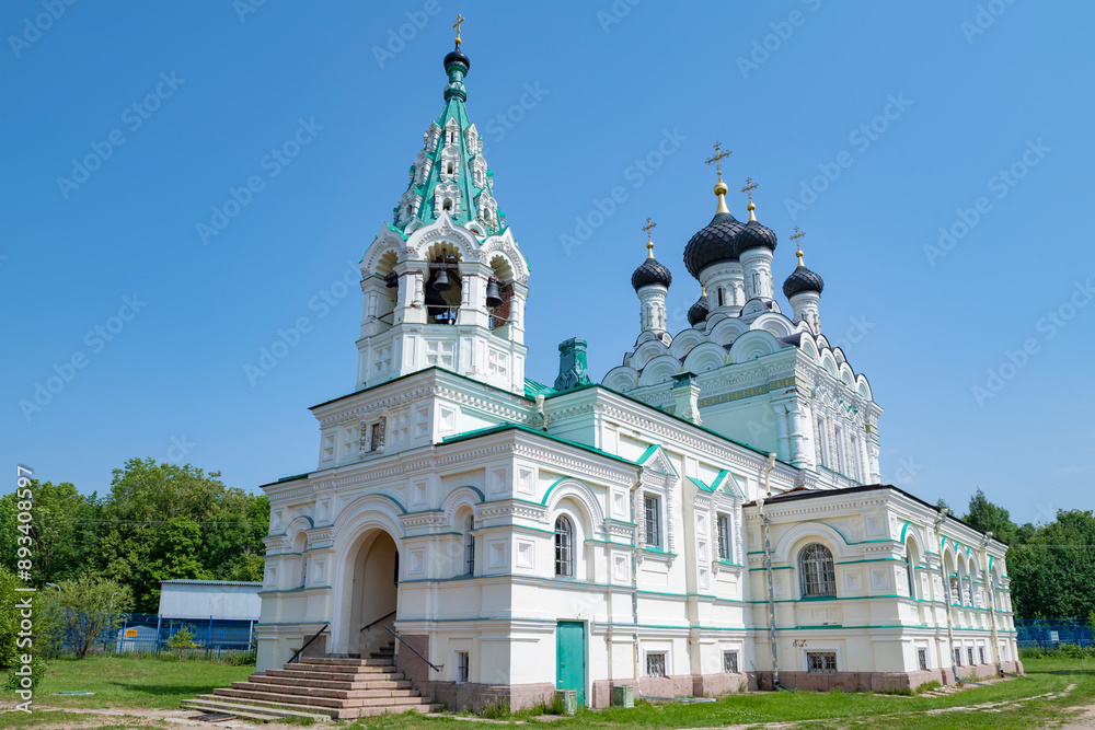 Fototapeta premium Church of the Life-Giving Trinity (1873-1875) on a sunny June day. Ivangorod. Leningrad region, Russia