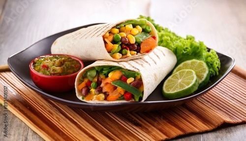 veggie mexican burrito, AI generated