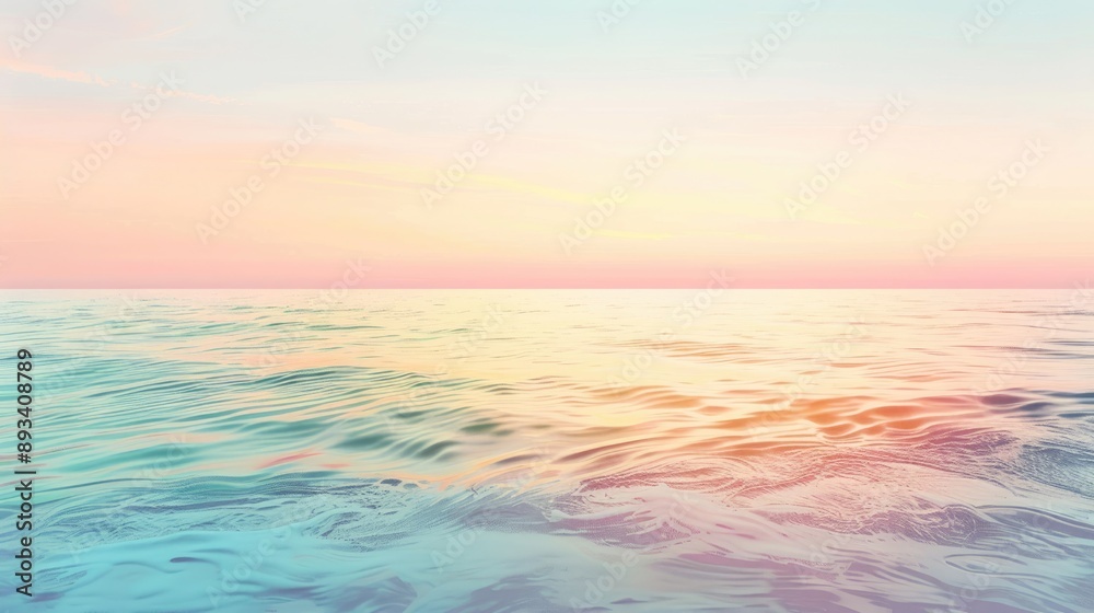 Obraz premium Blurry sea gradient in pastel summer tones