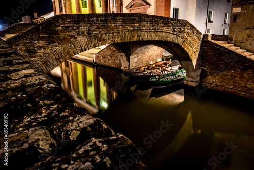 Travel creative city street views from the beautiful town of Comacchio, in the province of Ferrara, in Italy photo