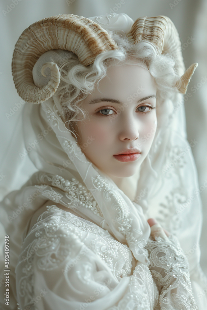 A woman is wearing a white dress and a veil with a rhinestone design on it A woman is wearing a white dress and a veil with a rhinestone design on it
