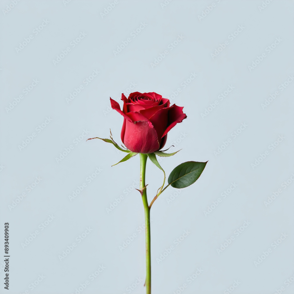 Obraz premium Single Rose in Empty Space Minimalist Surrealism