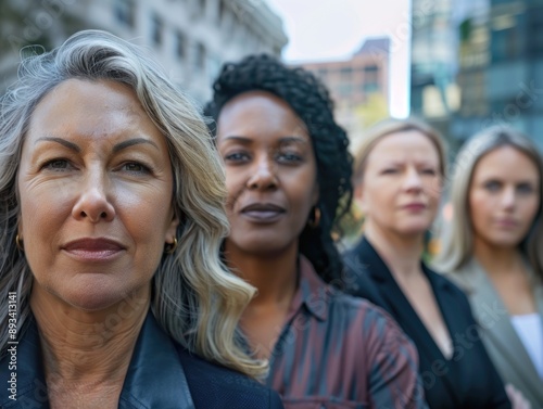 Group of women standing in a row, possibly friends or colleagues