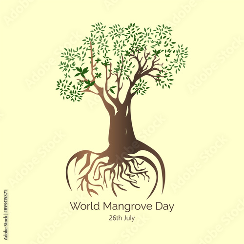 World Mangrove Day or International day for the Conservation of the Mangrove Ecosystem vector, illustration. 26 July.